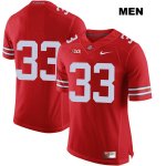 Men's NCAA Ohio State Buckeyes Master Teague #33 College Stitched No Name Authentic Nike Red Football Jersey DA20N32OQ